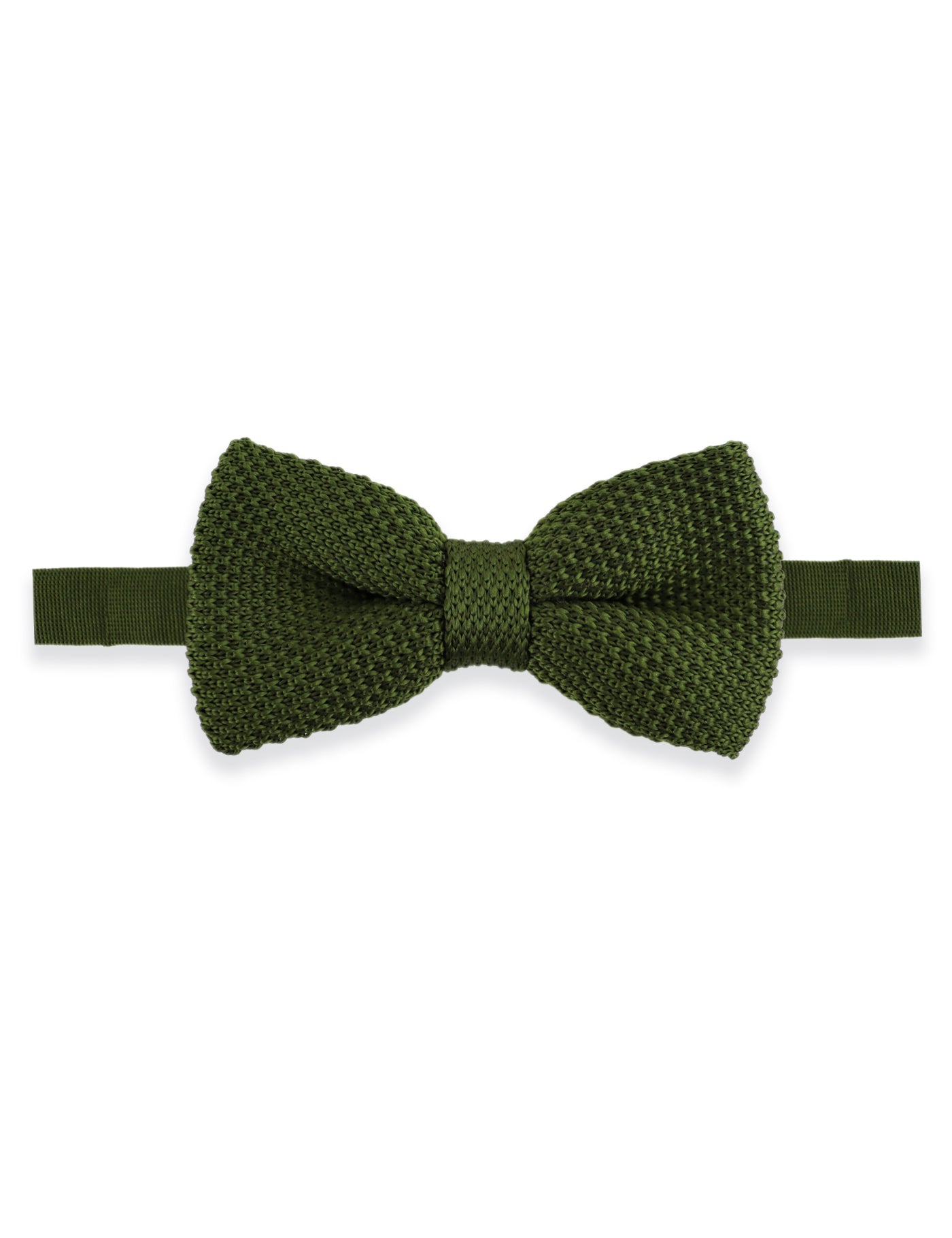 100% Polyester Square End Knitted Tie - Olive Green
