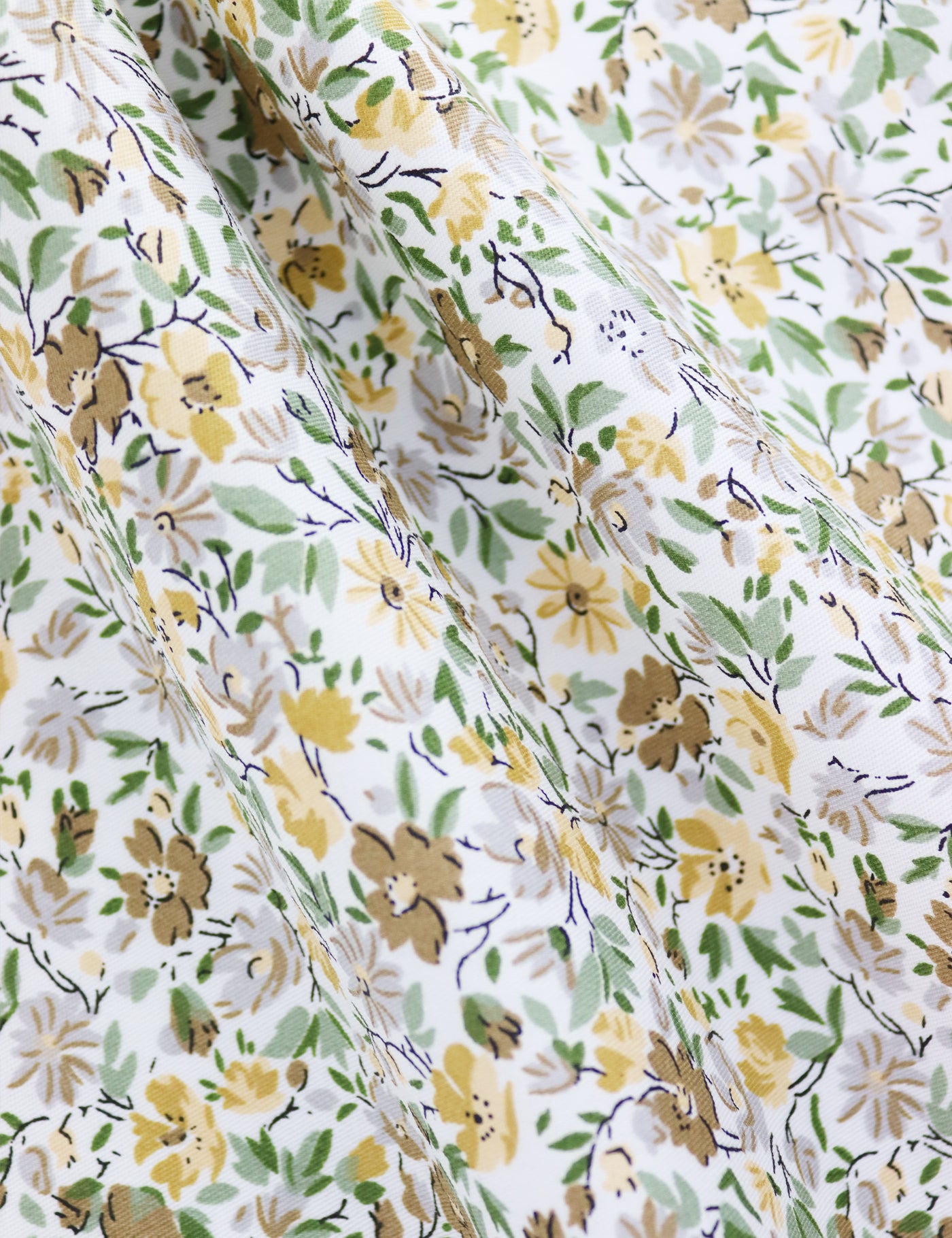 Floral Print Tie - Yellow & White
