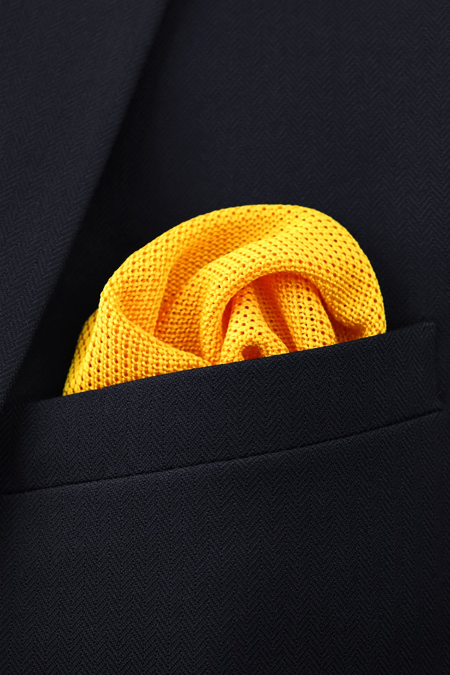 Knitted Pocket Square - Mustard Yellow