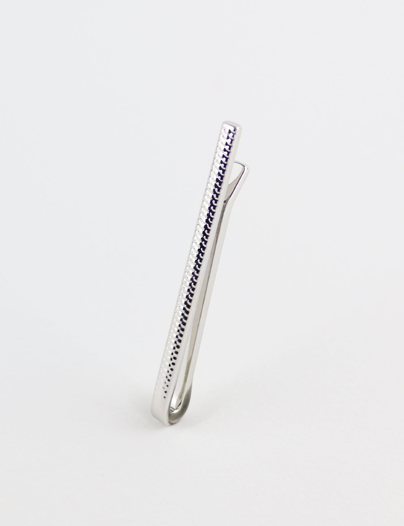 Textured Tie Bar - Silver