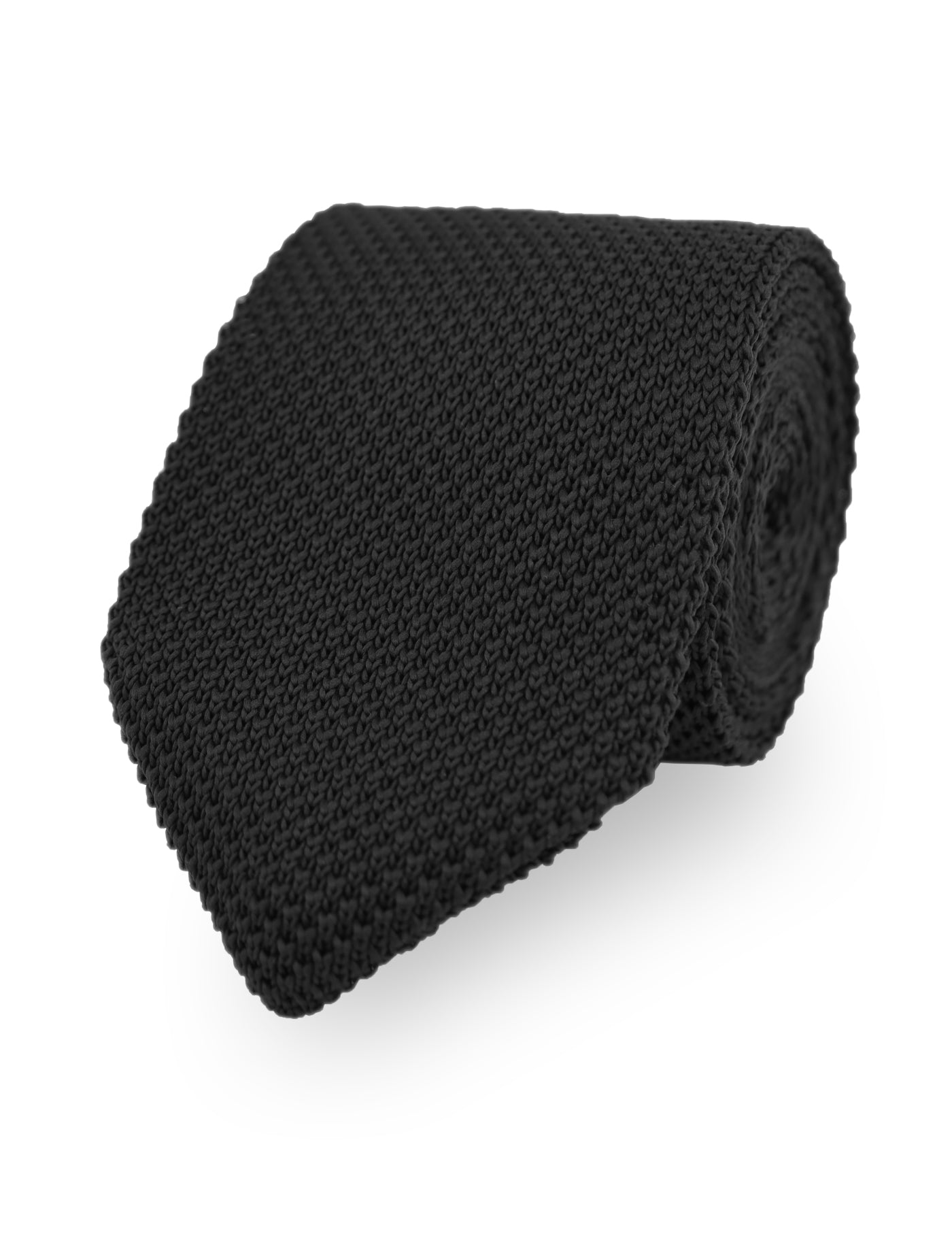 100% Polyester Knitted Pocket Square - Black