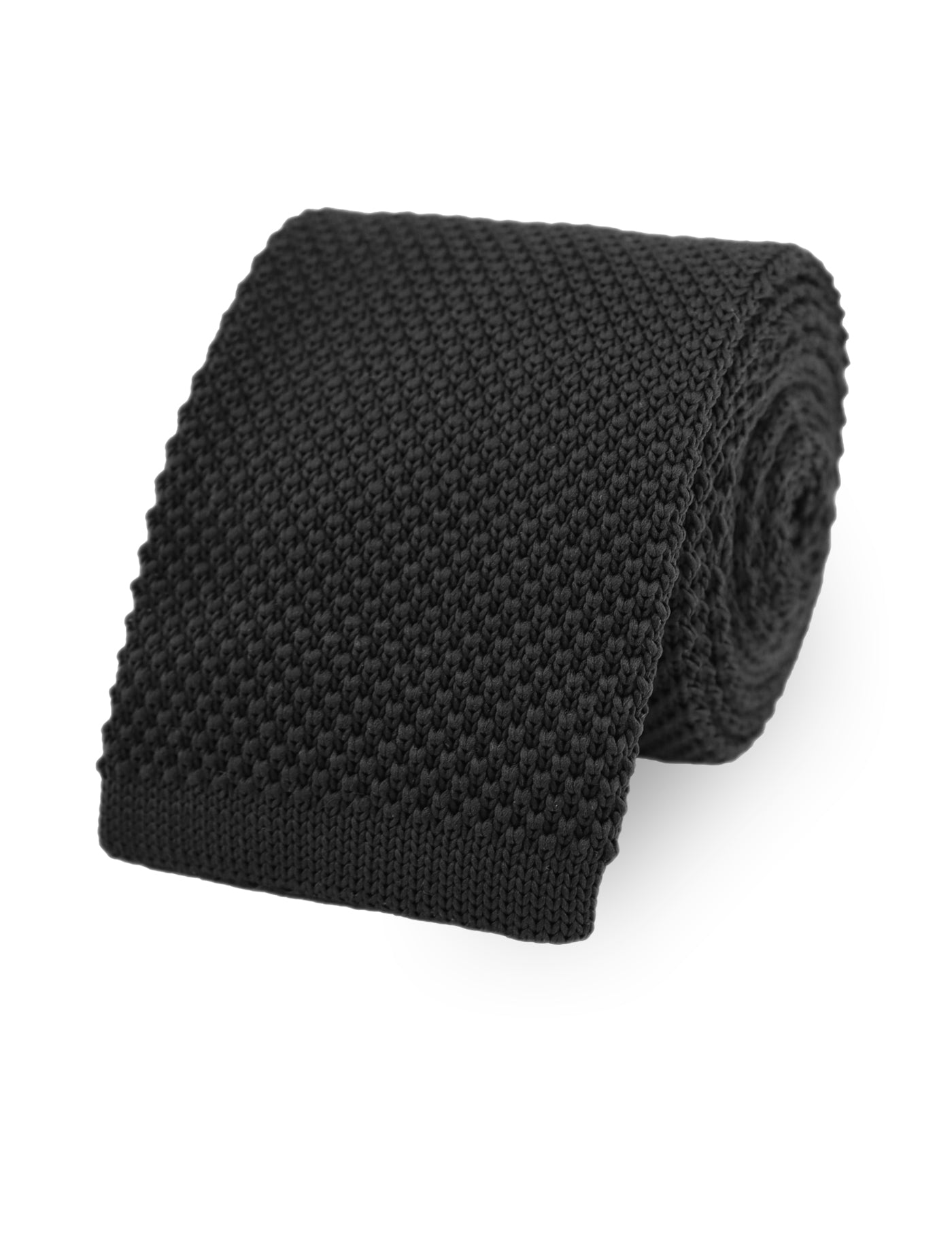 100% Polyester Knitted Pocket Square - Black