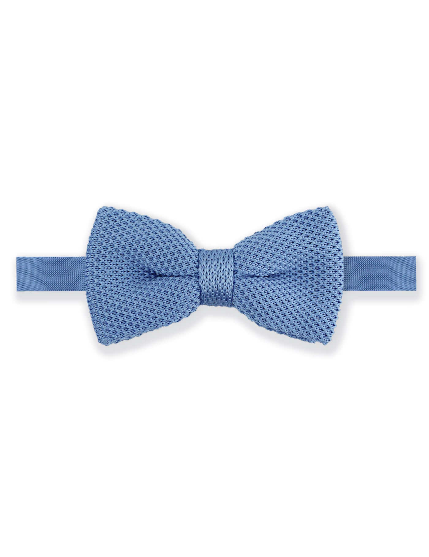 100% Polyester Square End Knitted Tie - Light Blue