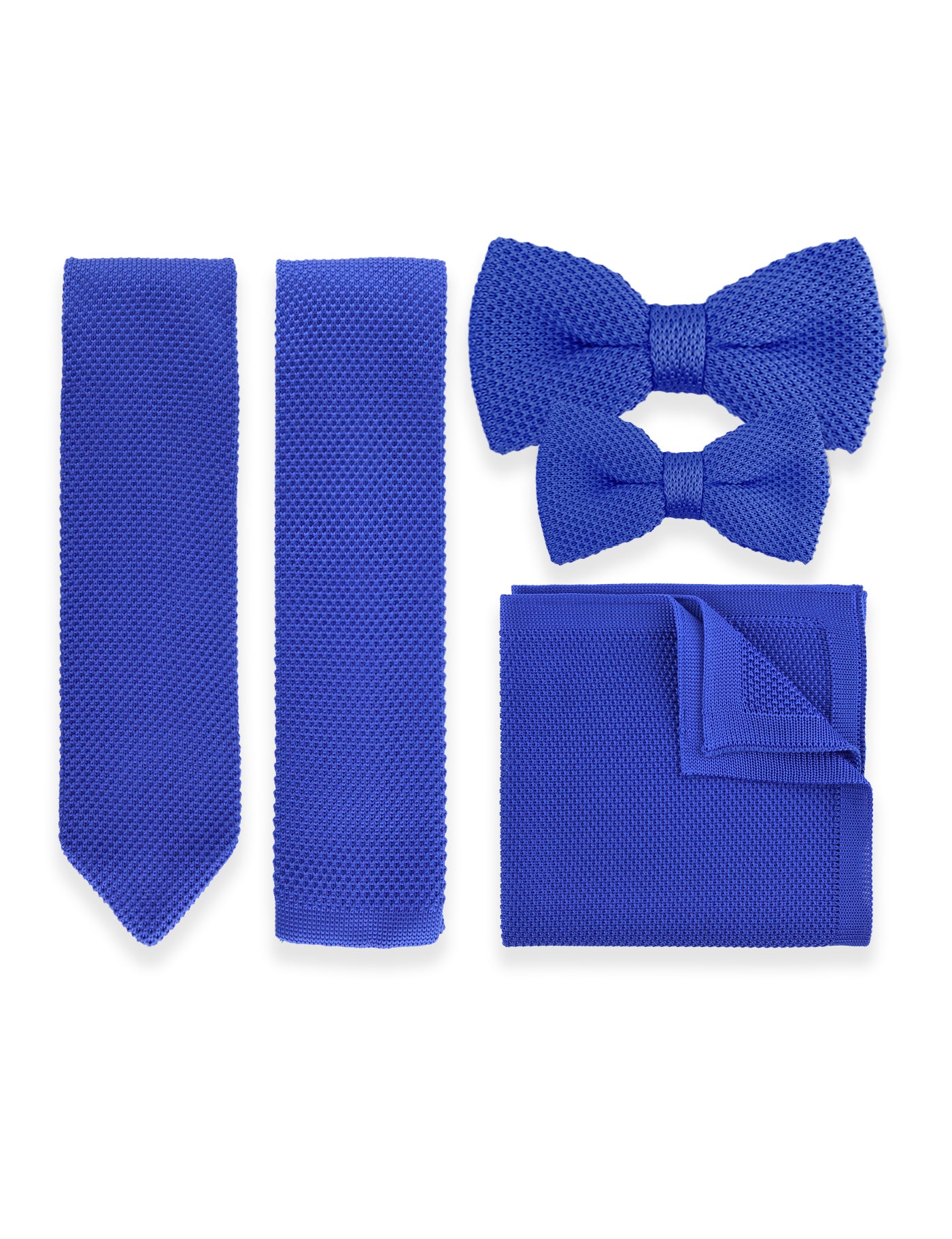 100% Polyester Knitted Bow Tie - Royal Blue