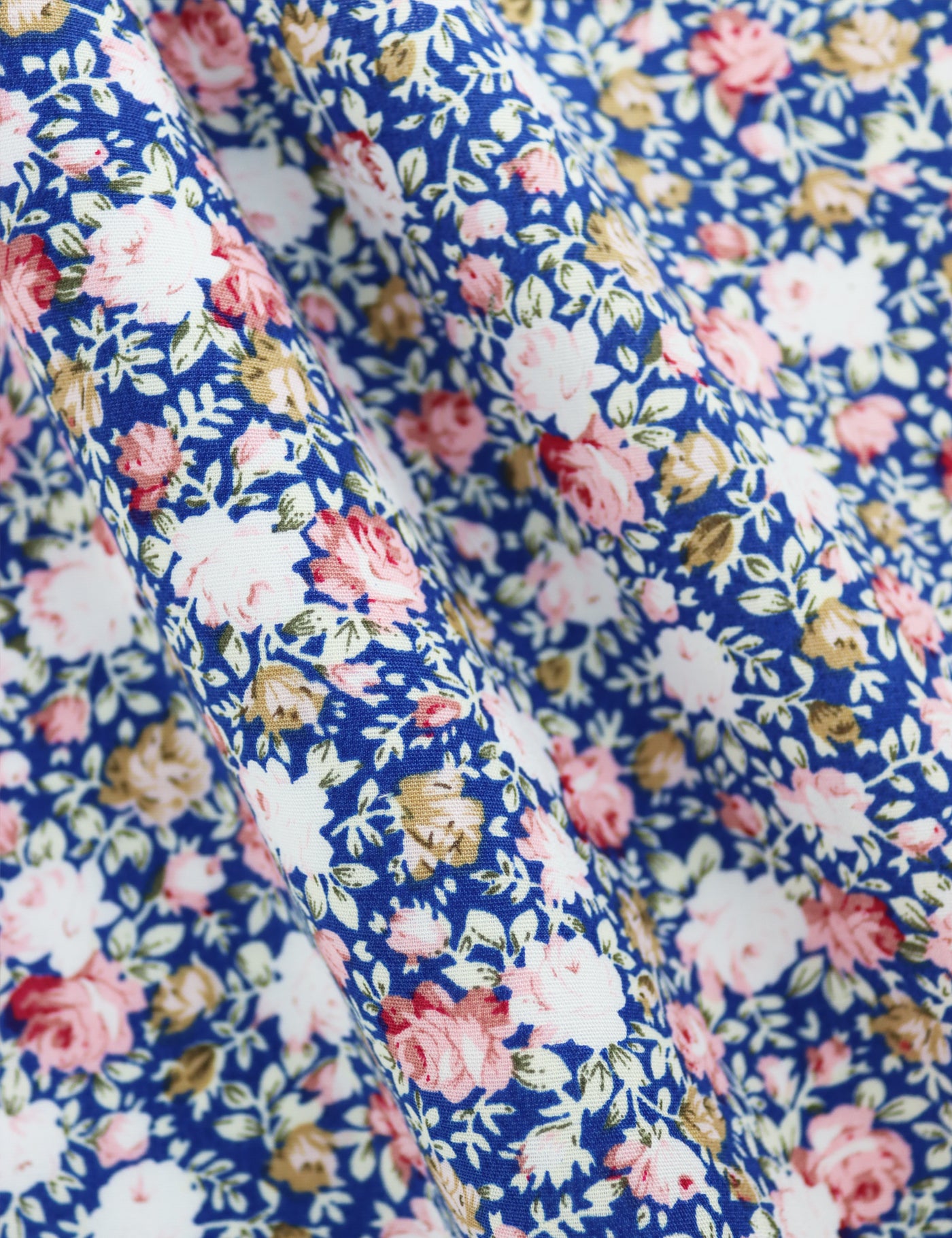 100% Cotton Floral Print Tie - Blue & Pink