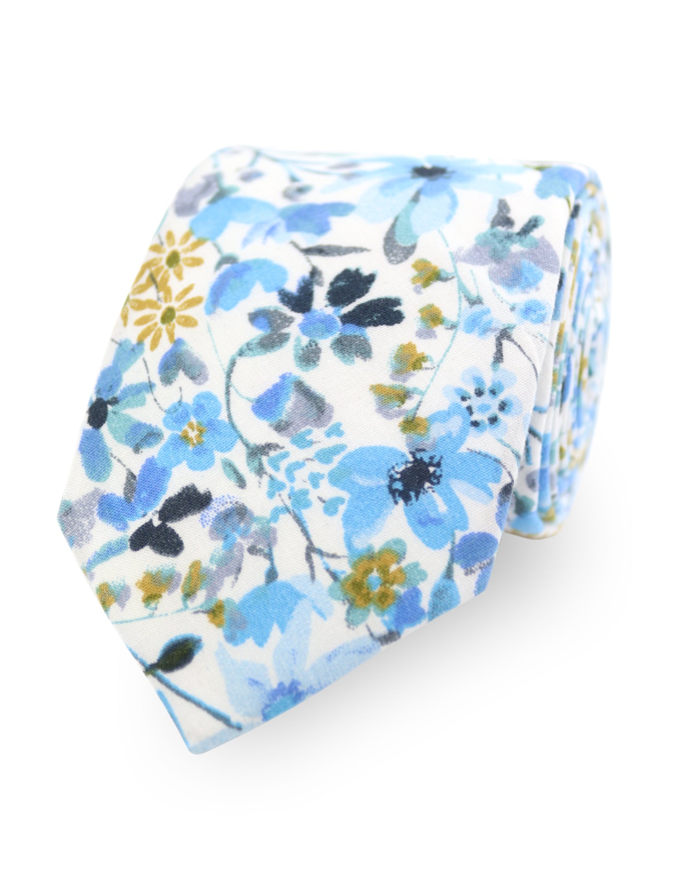 100% Cotton Floral Print Child Bow Tie - Blue