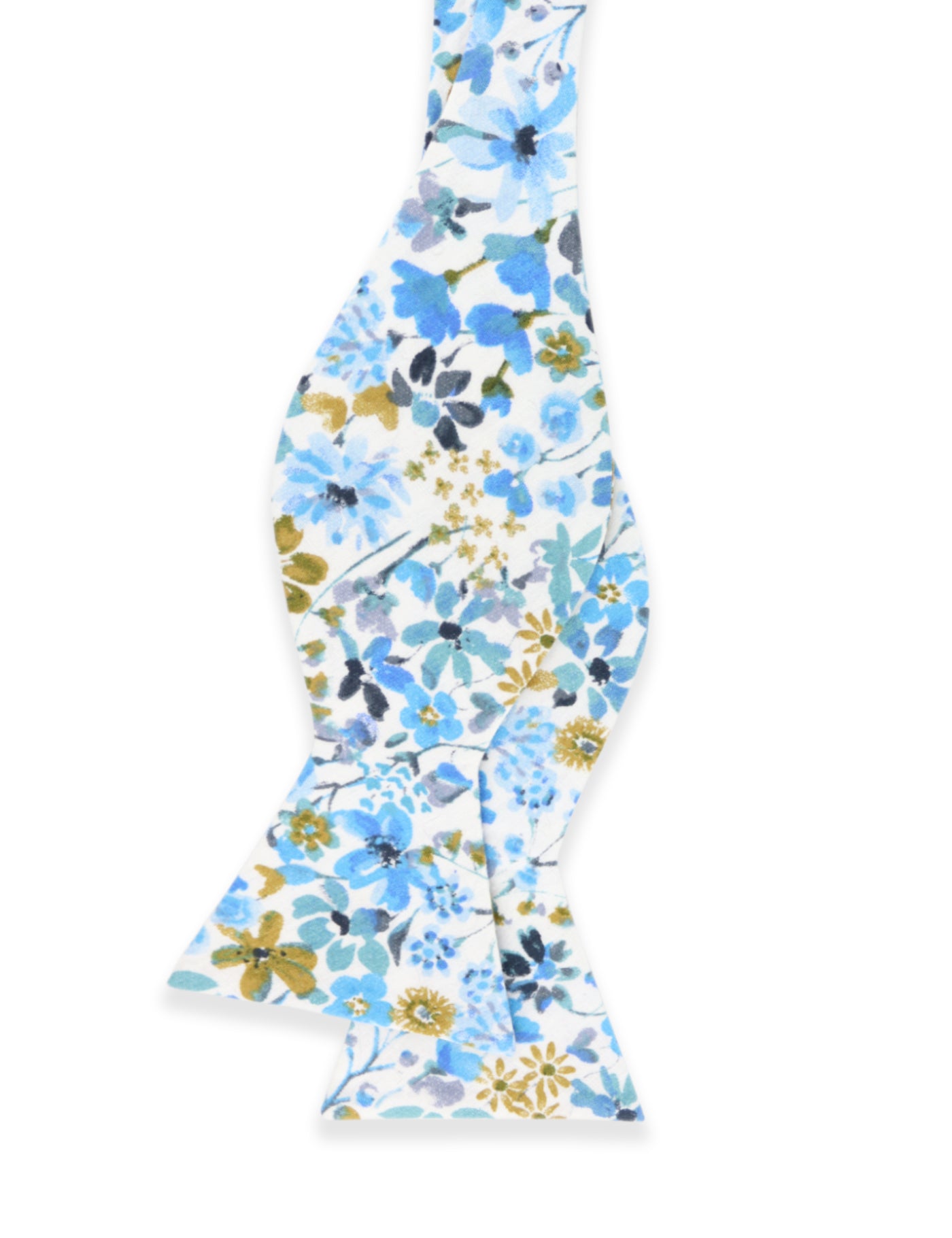 100% Cotton Floral Print Child Bow Tie - Blue