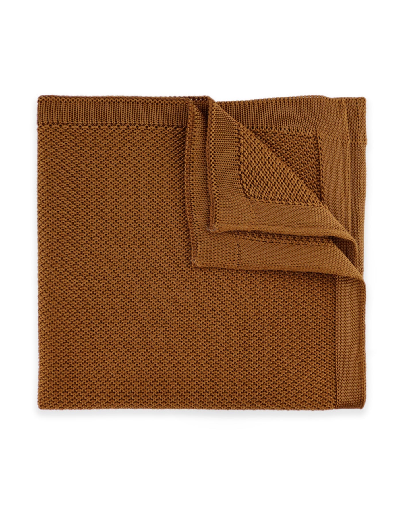 100% Polyester Square End Knitted Tie - Caramel Brown