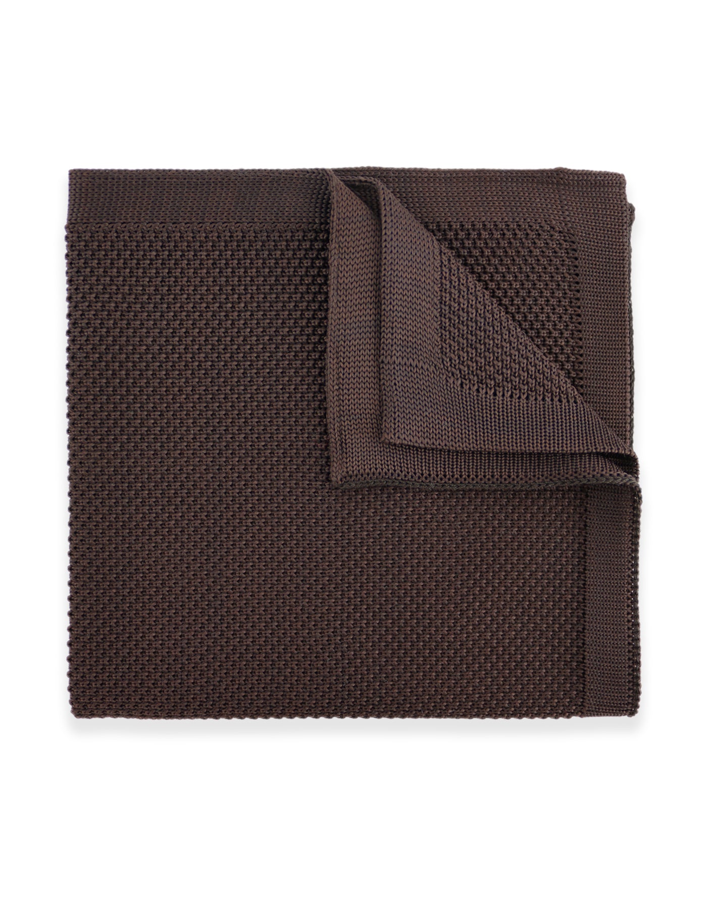 100% Polyester Diamond End Knitted Tie - Dark Brown