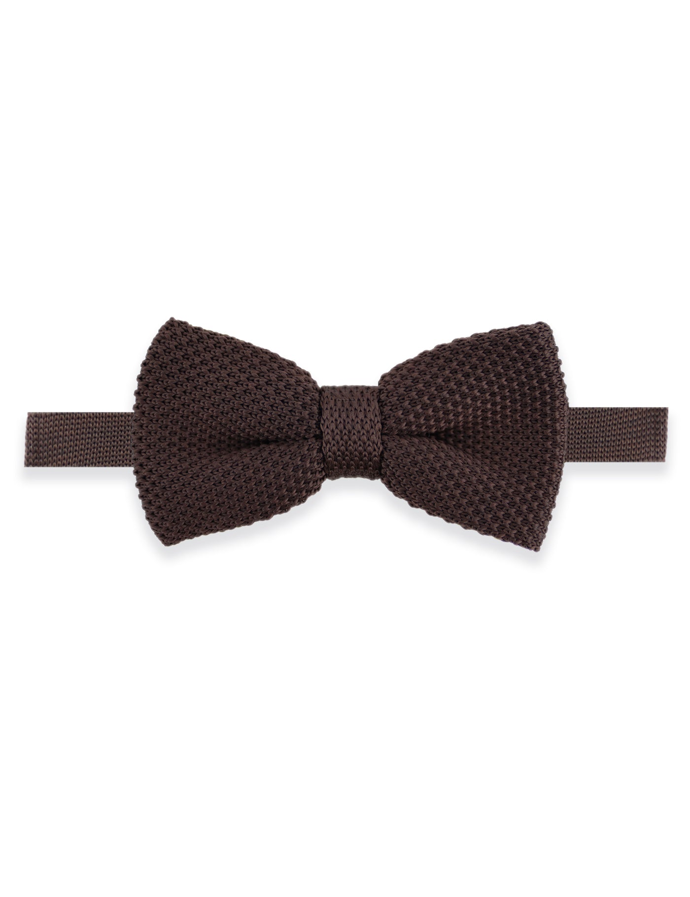 100% Polyester Diamond End Knitted Tie - Dark Brown