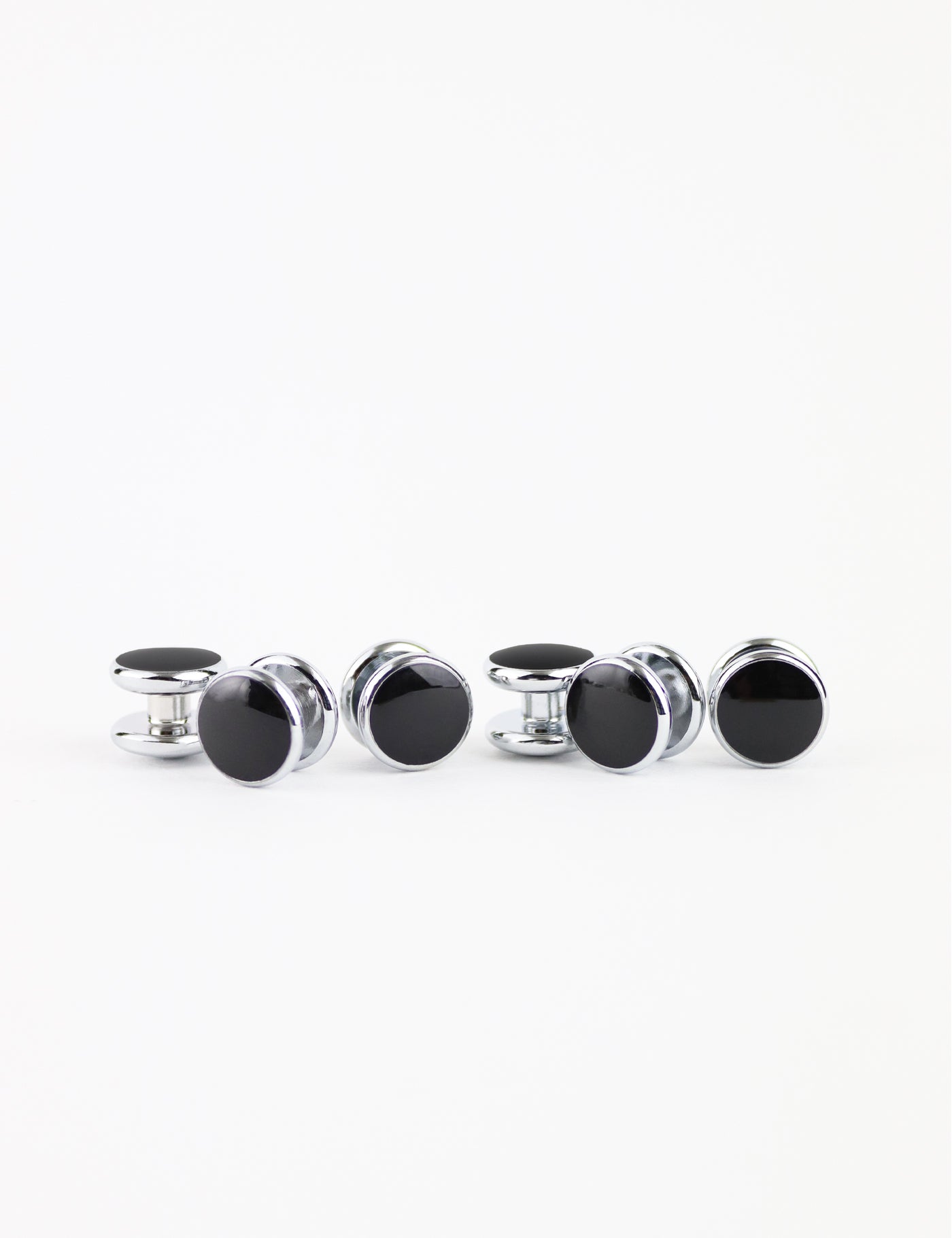 Cufflinks - Black & Silver Studs