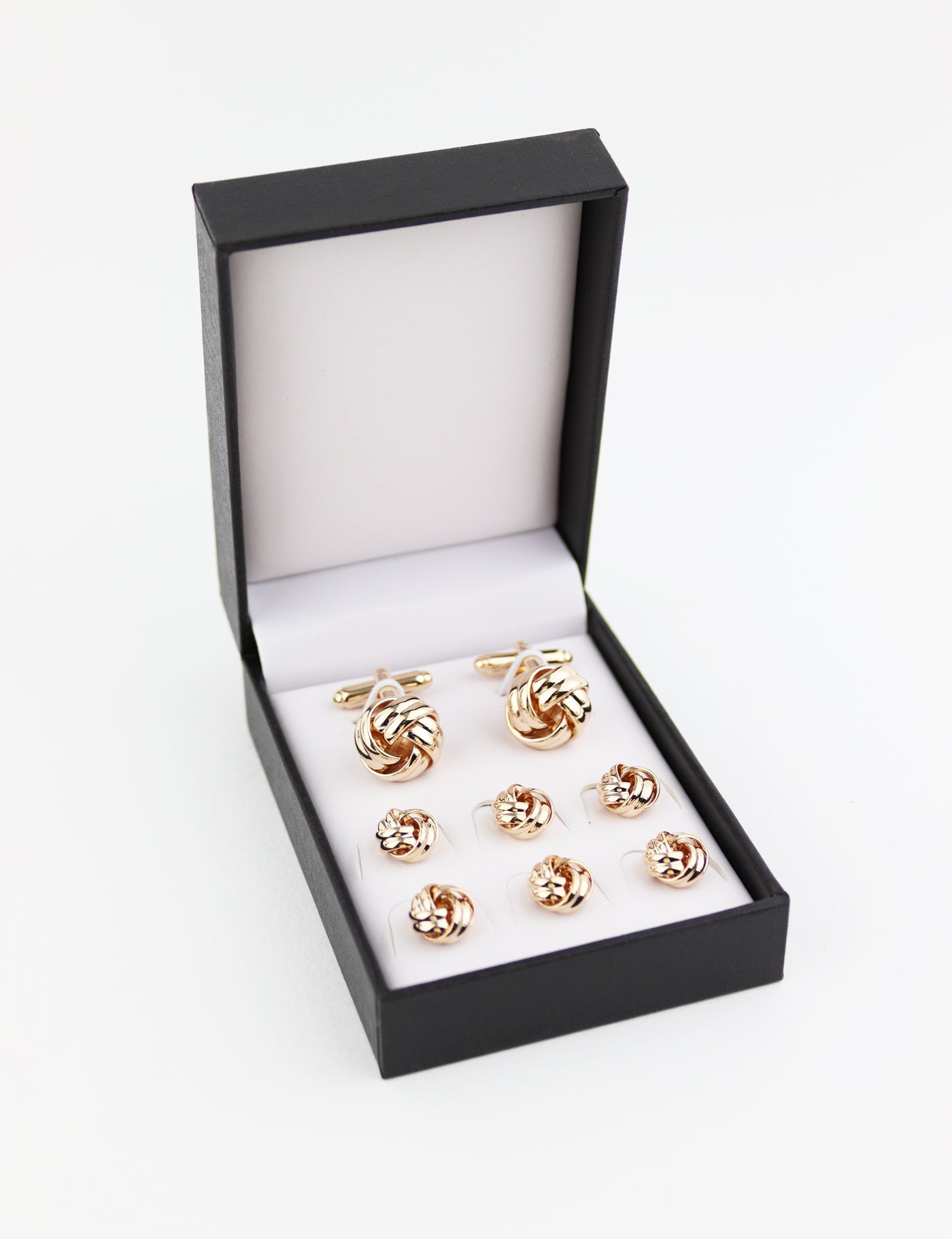 Cufflinks - Rose Gold Twisted Tuxedo Set