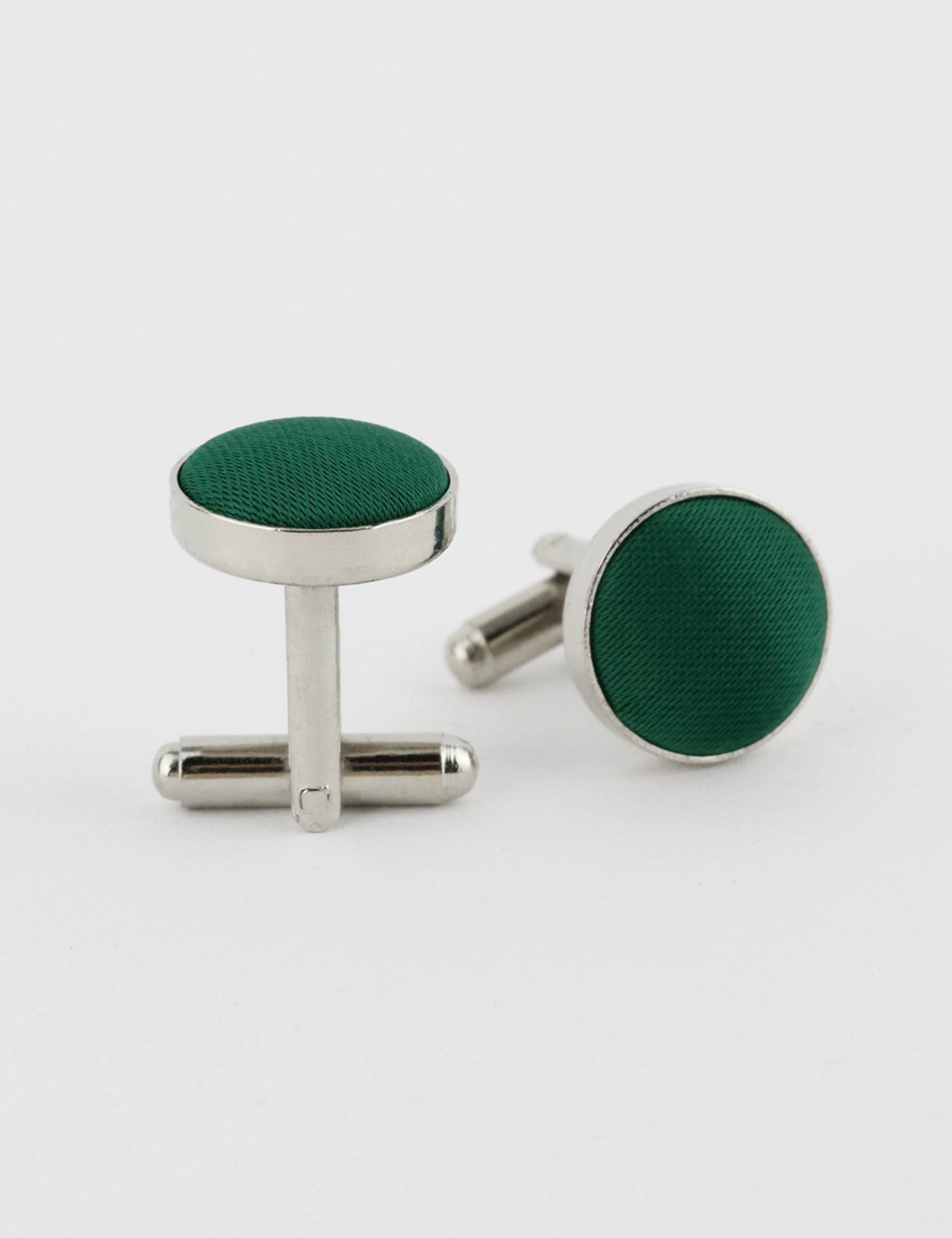 Woven Fabric Faced Cufflinks - Brown