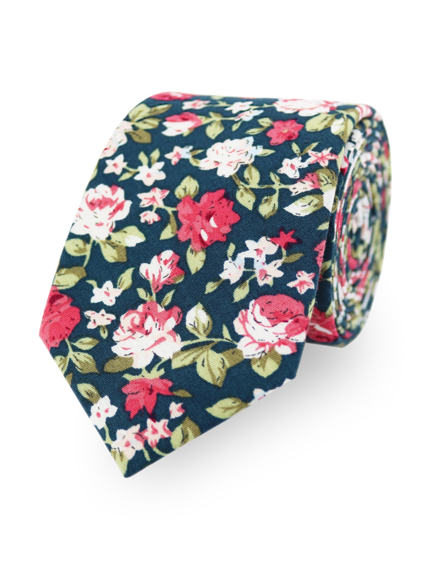 100% Cotton Floral Print Child Bow Tie - Green & Pink