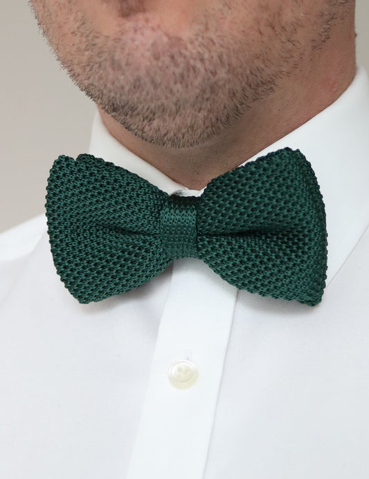 100% Polyester Knitted Bow Tie - Dark Green