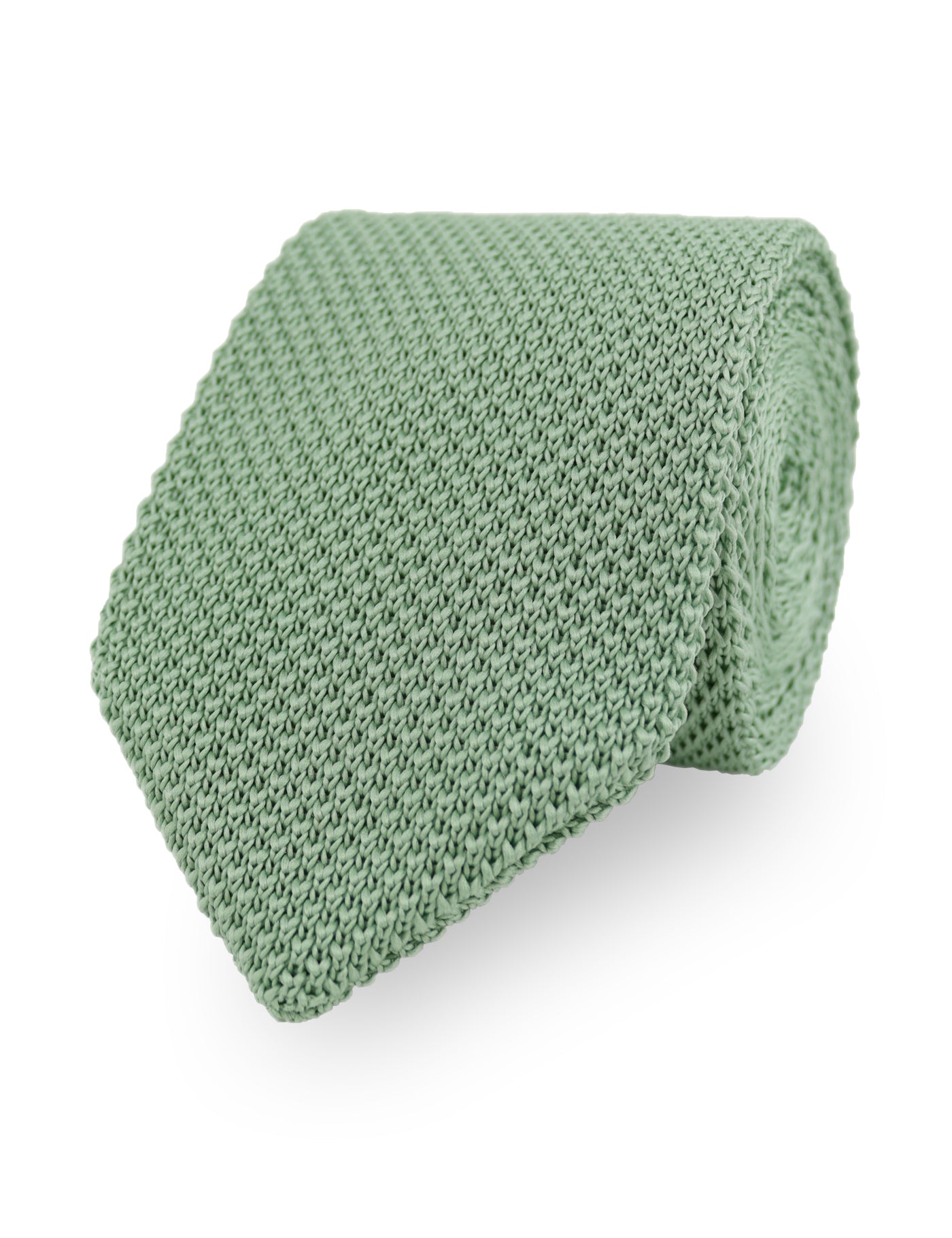 100% Polyester Knitted Pocket Square - Sage Green