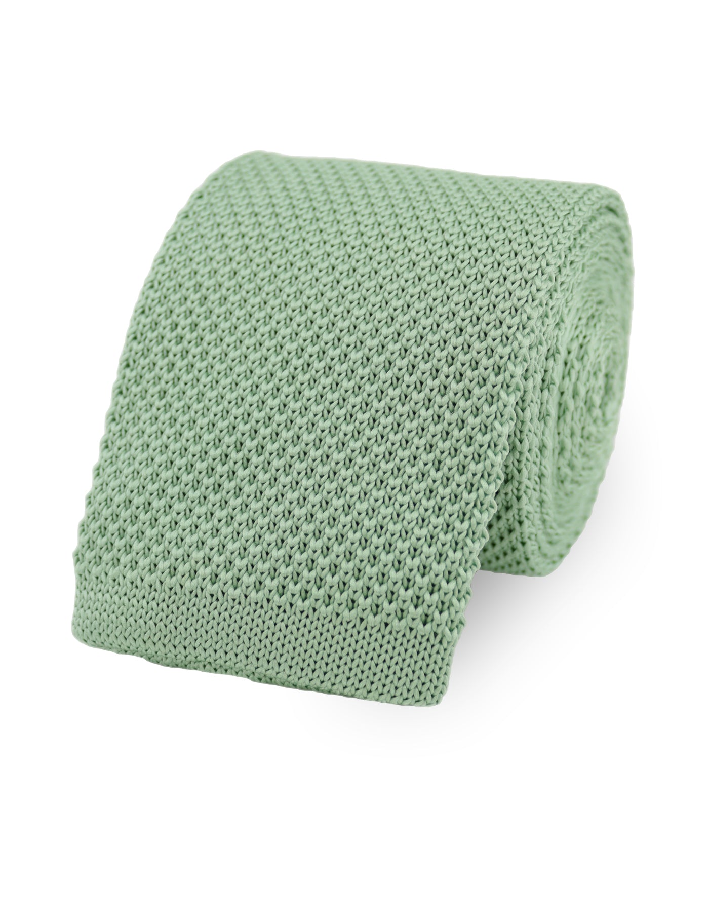 100% Polyester Knitted Pocket Square - Sage Green