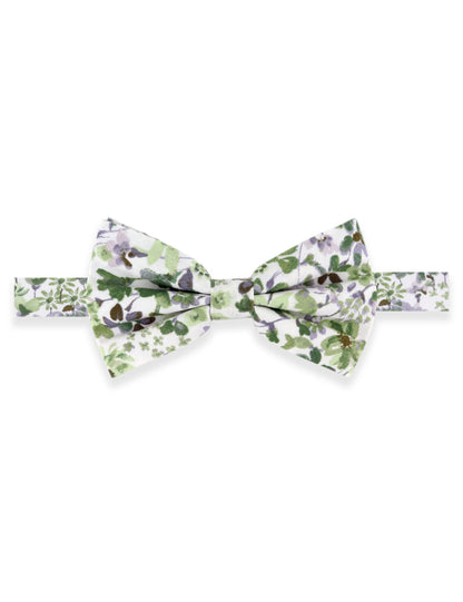 100% Cotton Floral Print Tie - Green