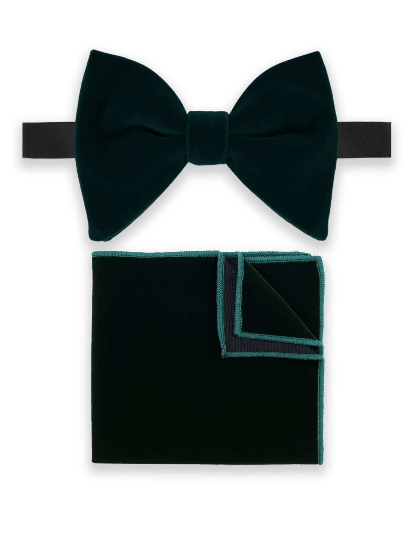 Velvet Oversized Bow Tie - Dark Green