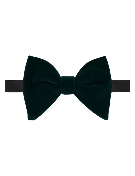 Velvet Oversized Bow Tie - Dark Green