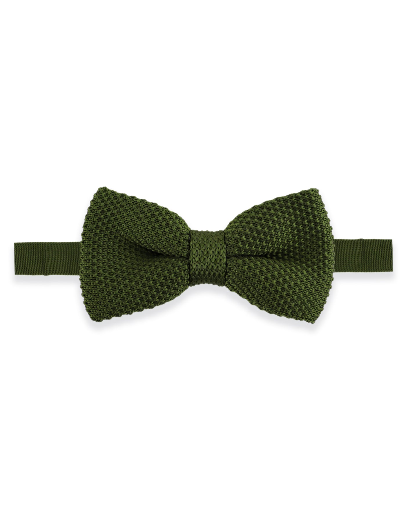 Children's Knitted Bow Tie - Olive Green