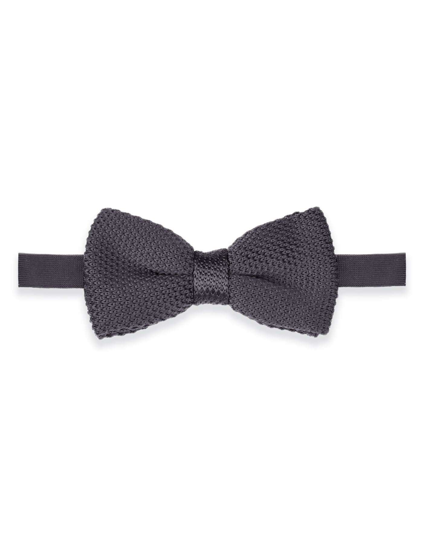 100% Polyester Knitted Bow Tie - Dark Grey