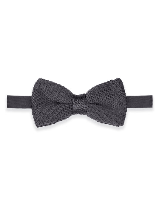 Children's Knitted Bow Tie - Dark Grey