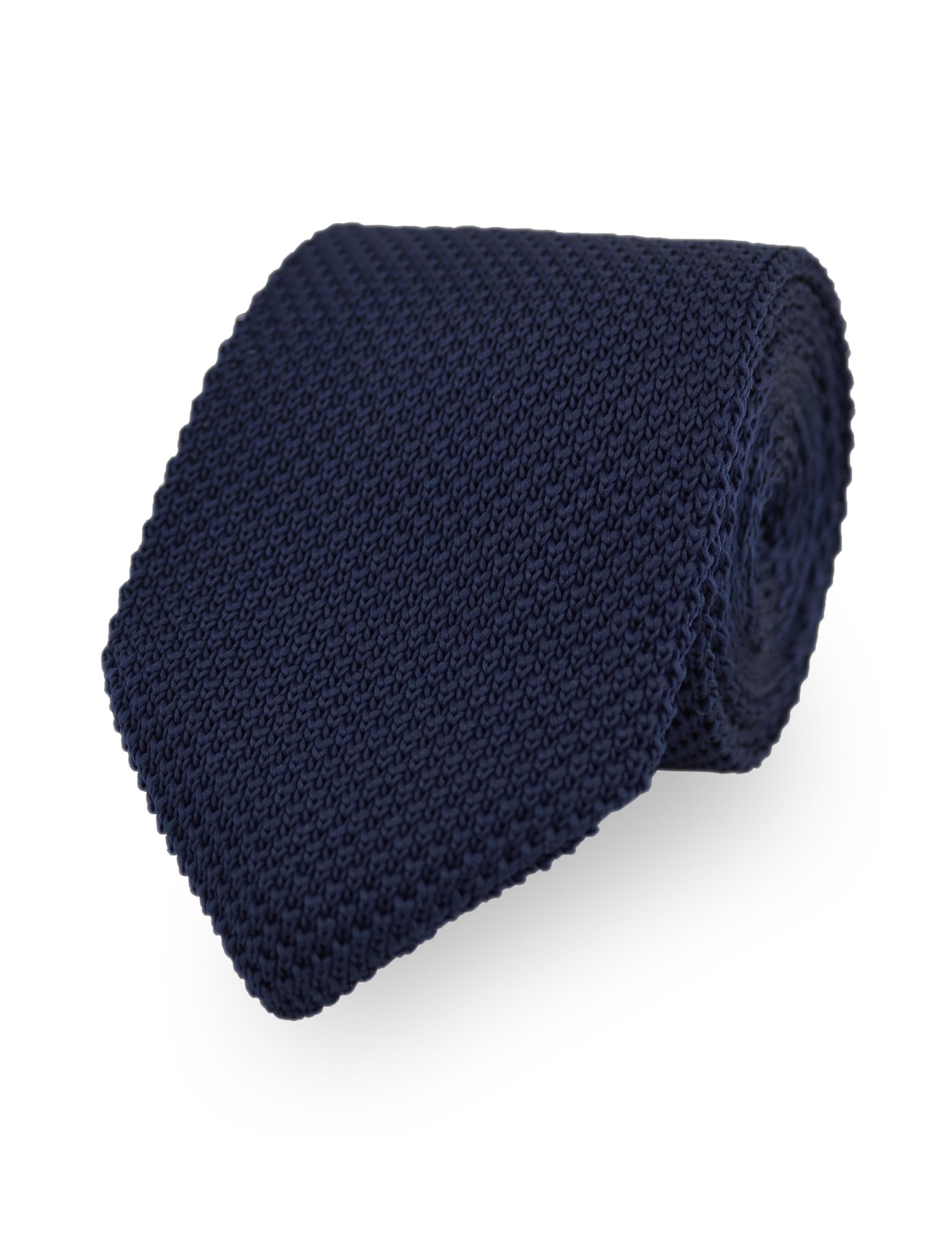 100% Polyester Diamond End Knitted Tie - Navy Blue