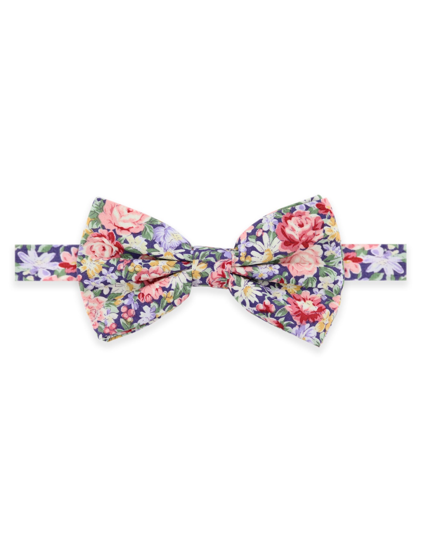 100% Cotton Floral Print Tie - Navy