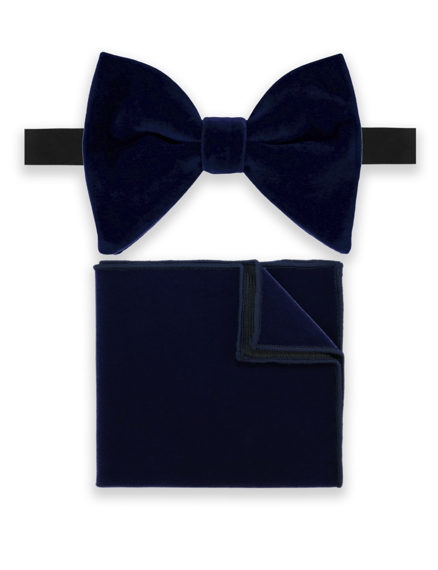 Velvet Oversized Bow Tie - Navy Blue