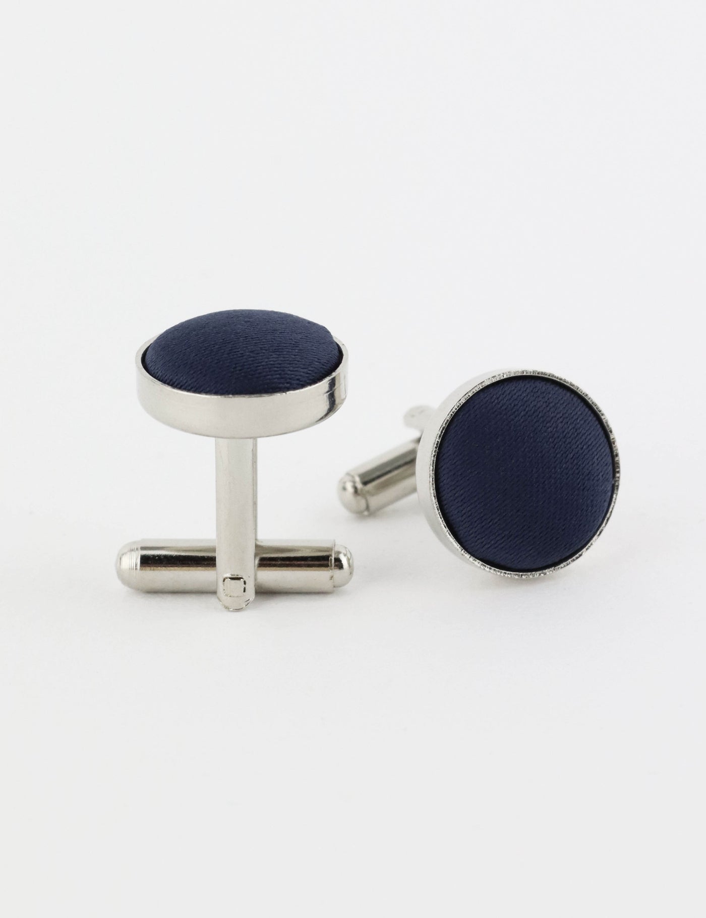 Woven Fabric Faced Cufflinks - Brown