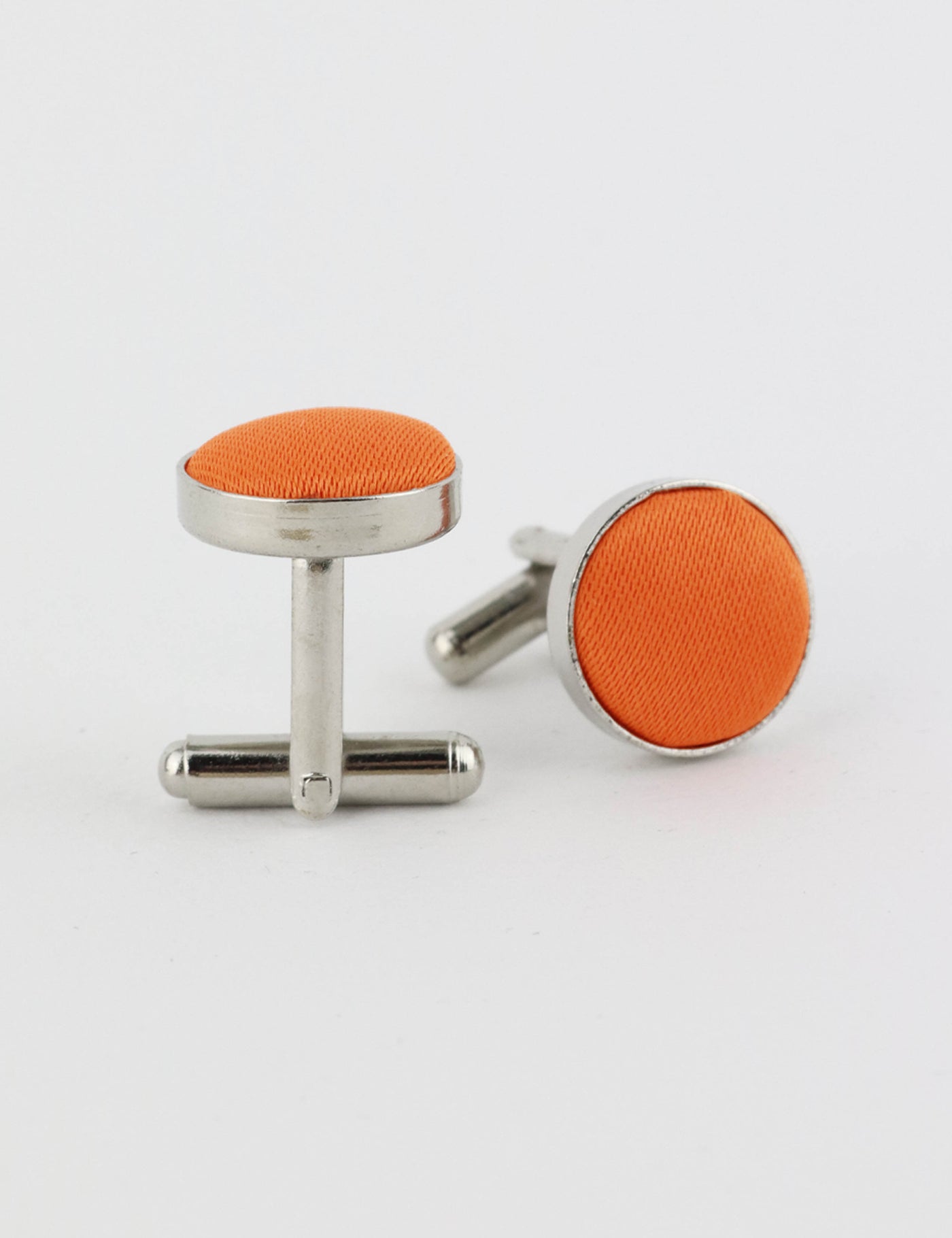 Woven Fabric Faced Cufflinks - Brown