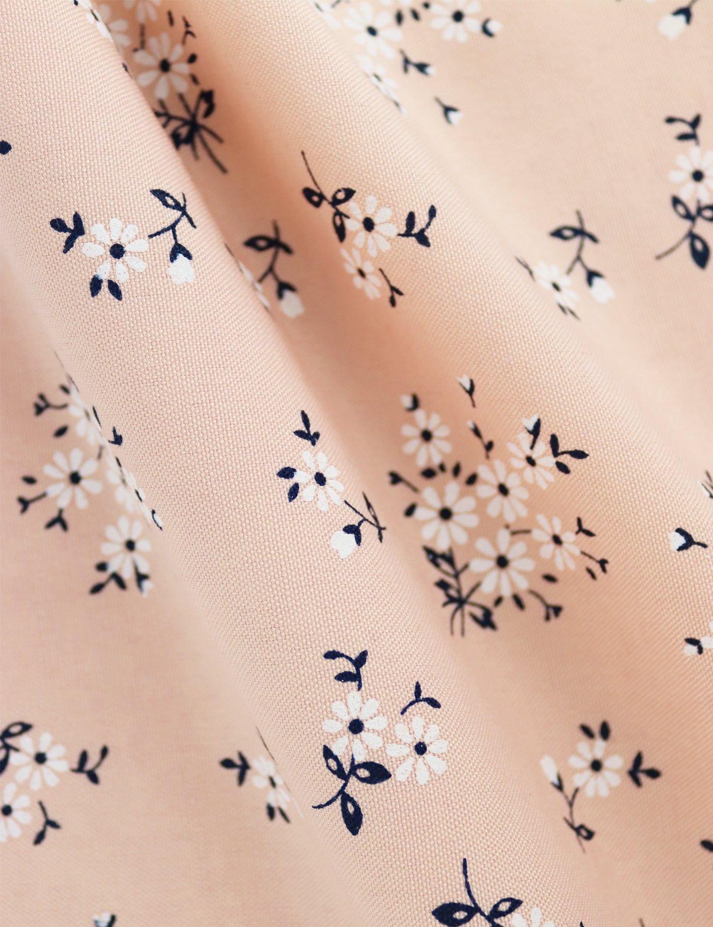 100% Cotton Floral Print Tie - Peach & Navy