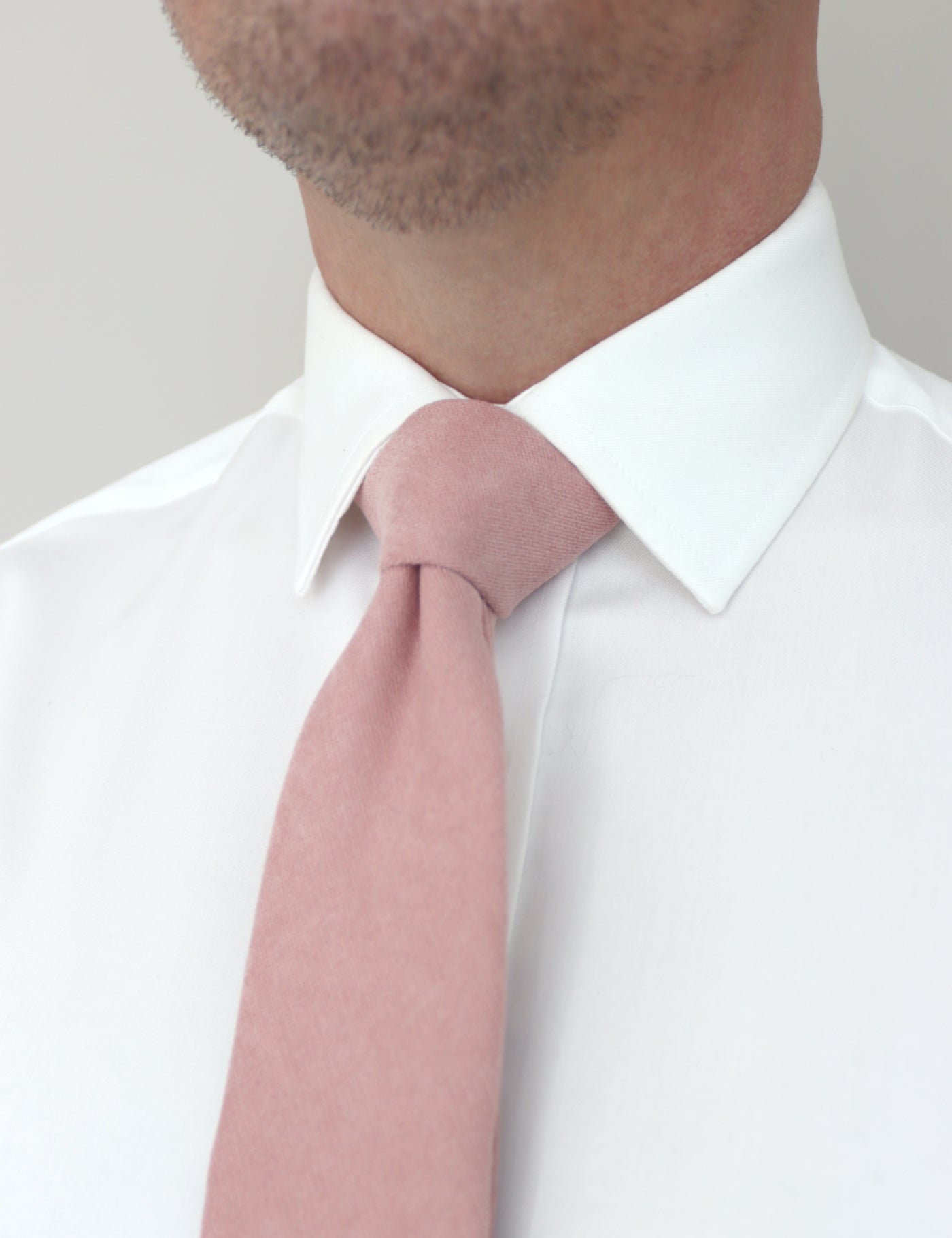 100% Brushed Cotton Tie - Dusty Pink