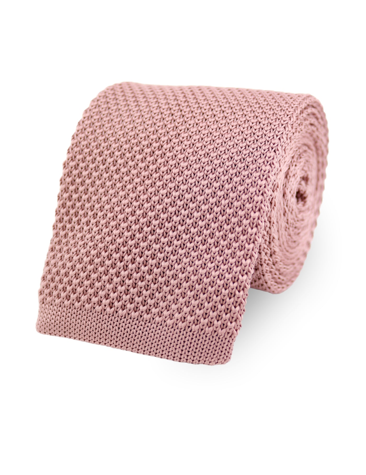 100% Polyester Diamond End Knitted Tie - Dusty Pink