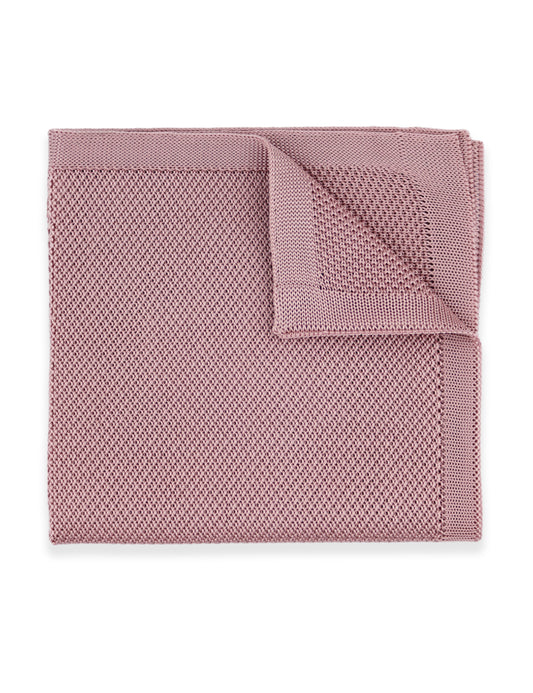 100% Polyester Knitted Pocket Square - Dusty Pink