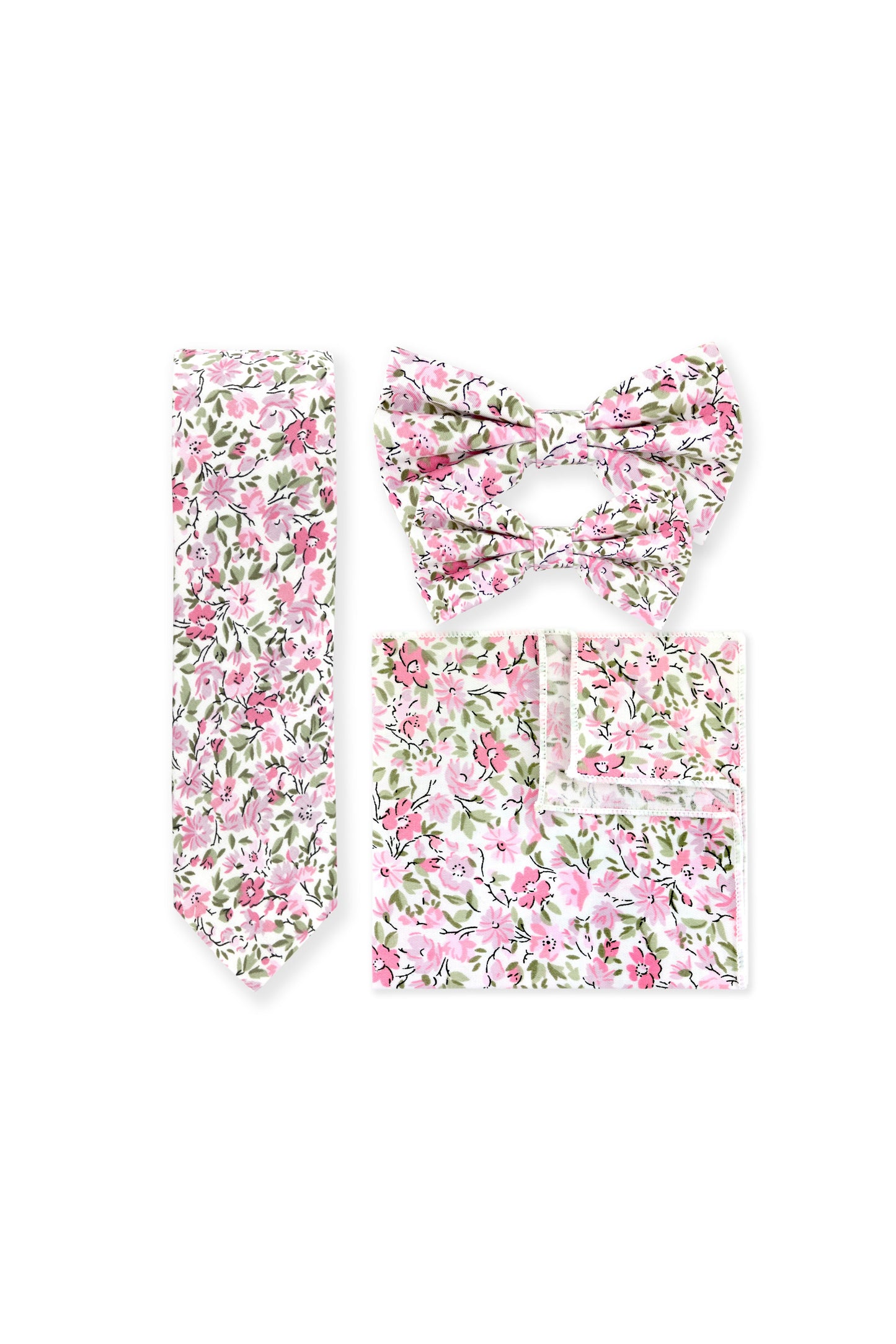 100% Cotton Floral Print Pocket Square - Pink