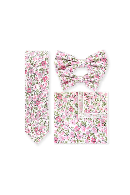 100% Cotton Floral Print Pocket Square - Pink