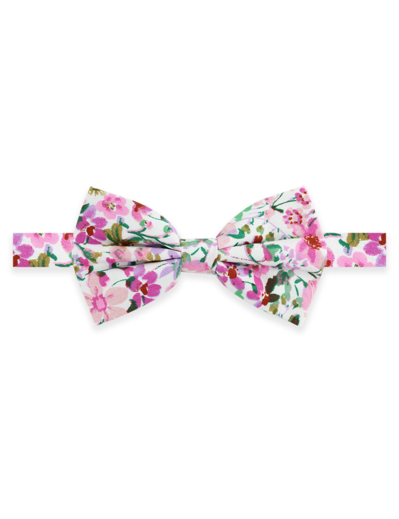 100% Cotton Floral Print Tie - Pink & White