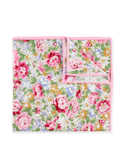 NEW - 100% Cotton Floral Print Tie - Pink