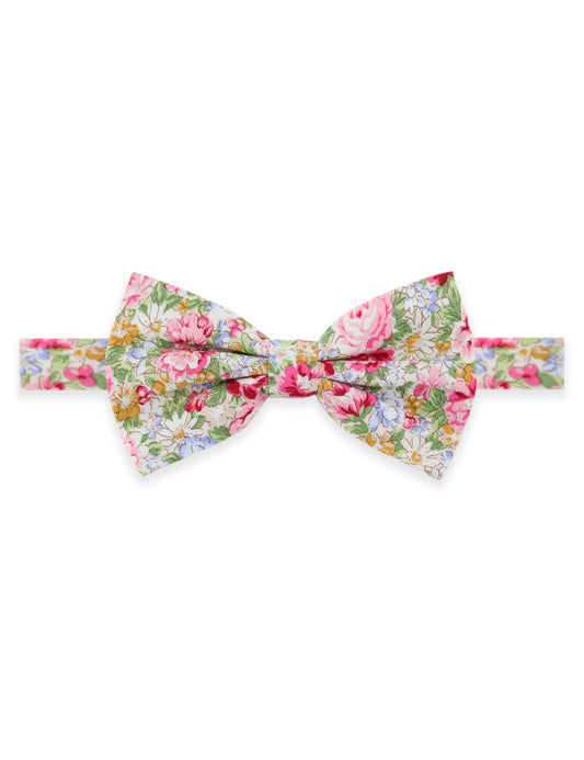 100% Cotton Floral Print Bow Tie - Pink