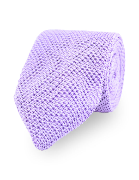 100% Polyester Diamond End Knitted Tie - Pastel Purple