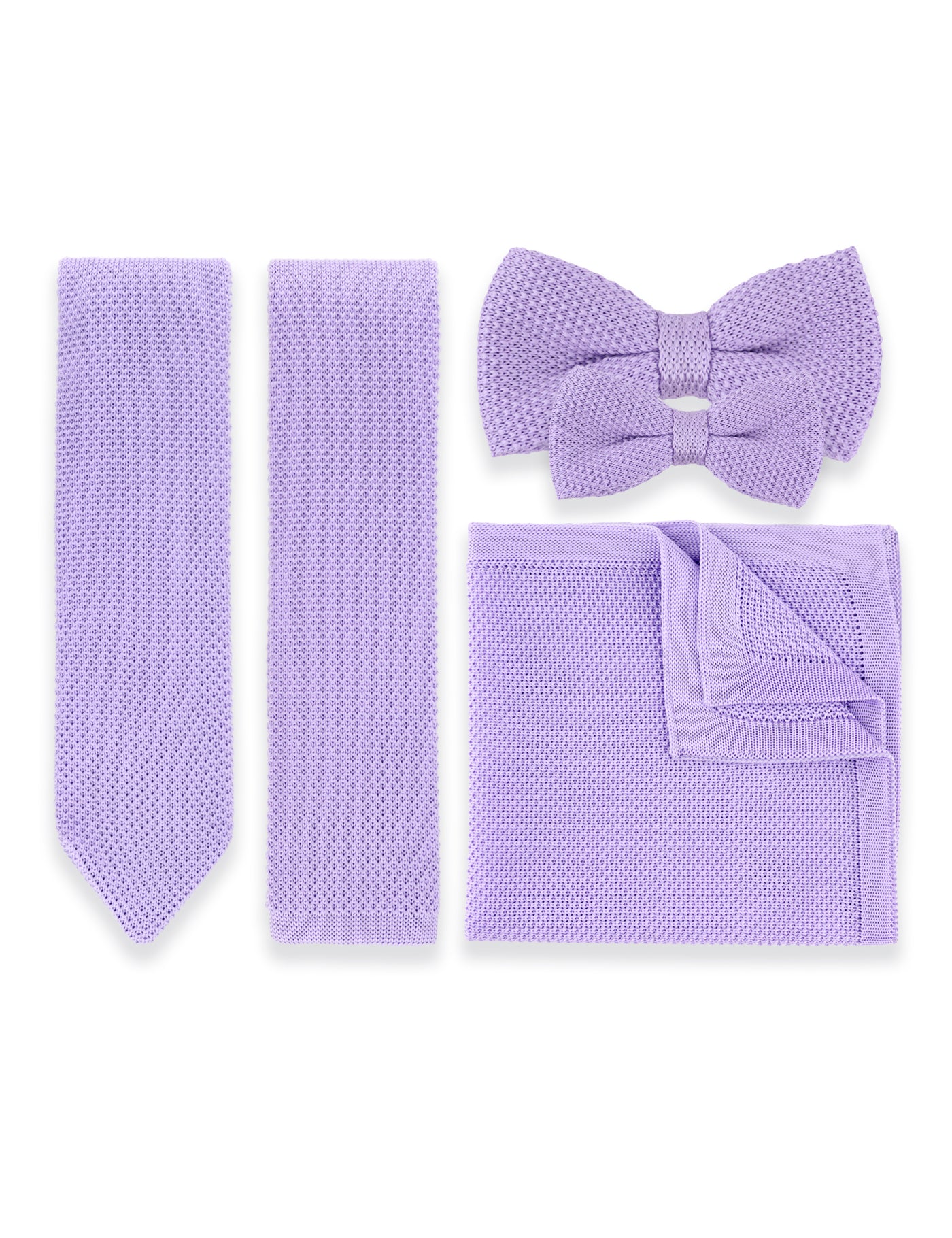 100% Polyester Diamond End Knitted Tie - Pastel Purple