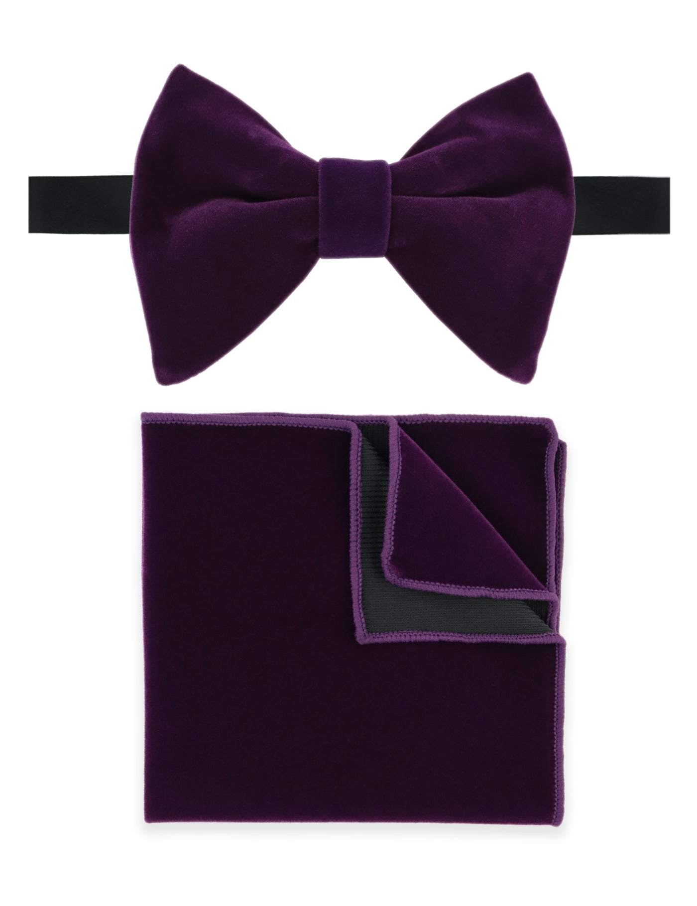 Velvet Oversized Bow Tie - Purple