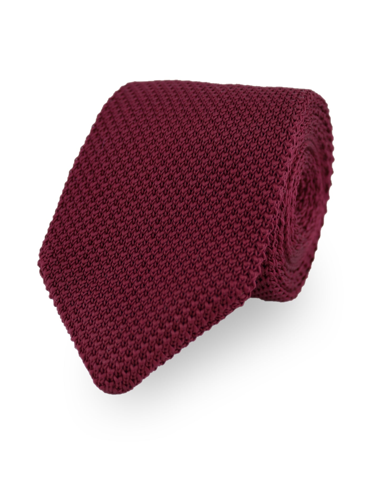 100% Polyester Knitted Pocket Square - Wine Red