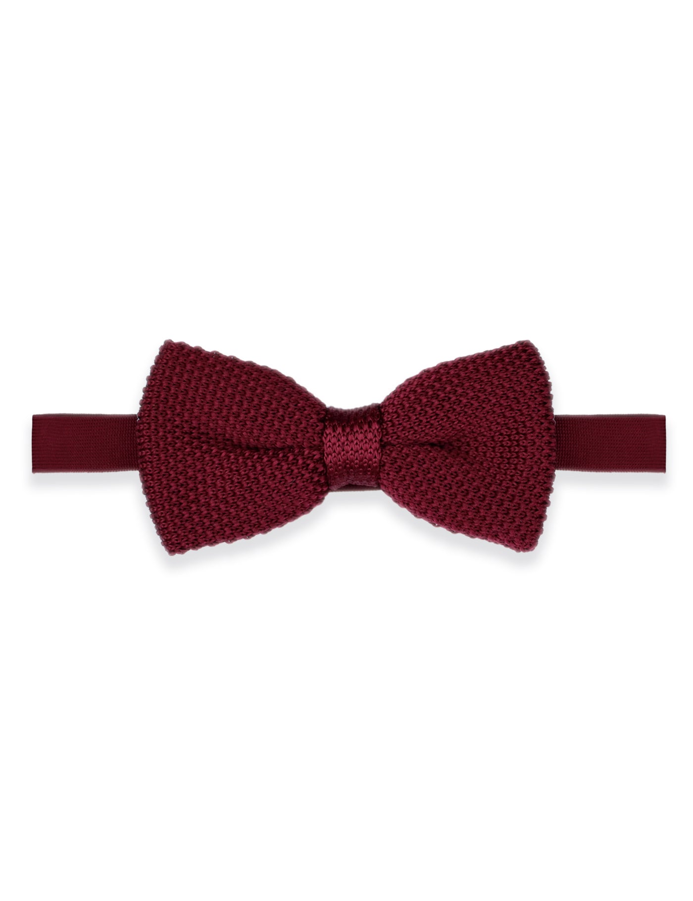 100% Polyester Knitted Bow Tie - Wine Red