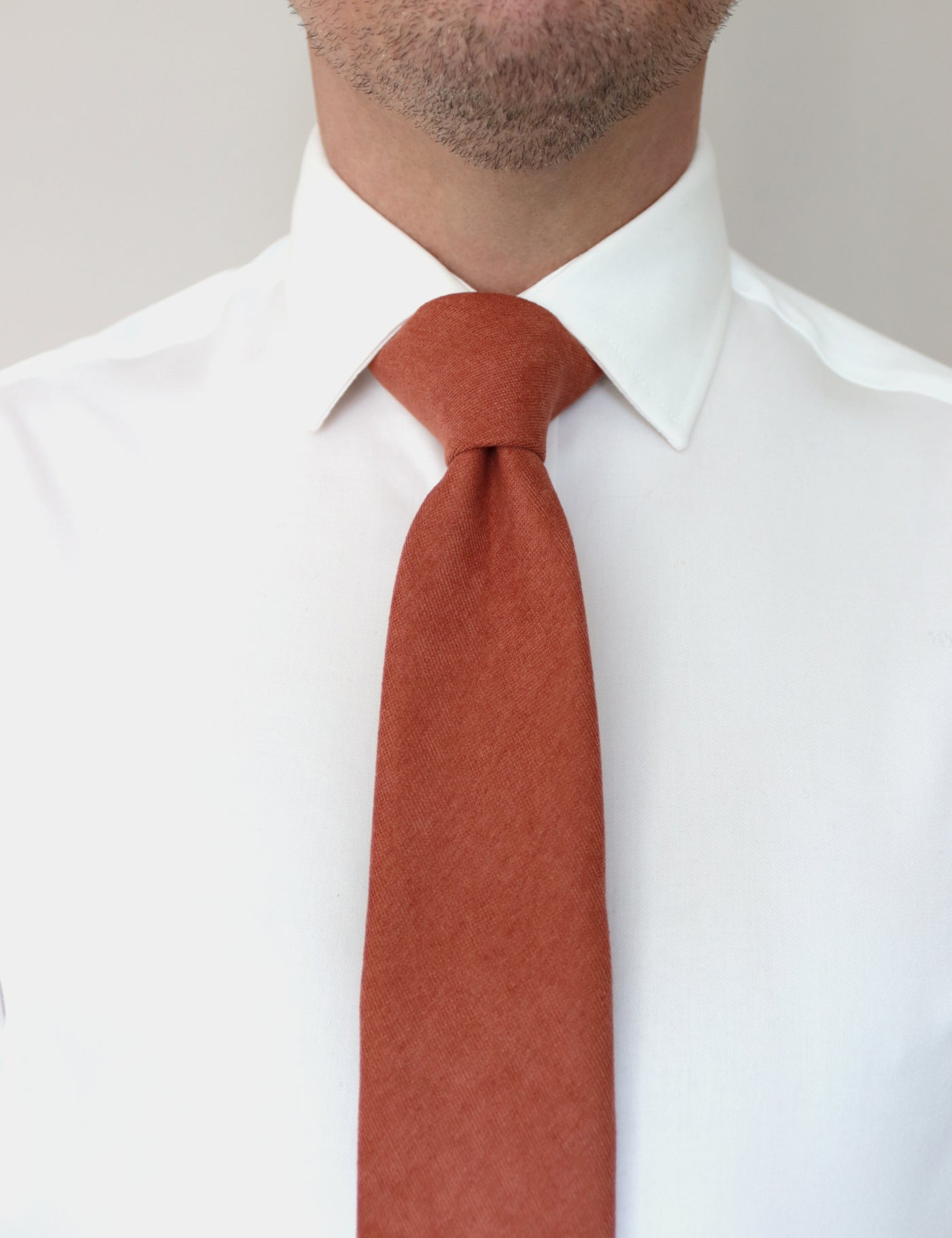 100% Brushed Cotton Tie - Burnt Orange