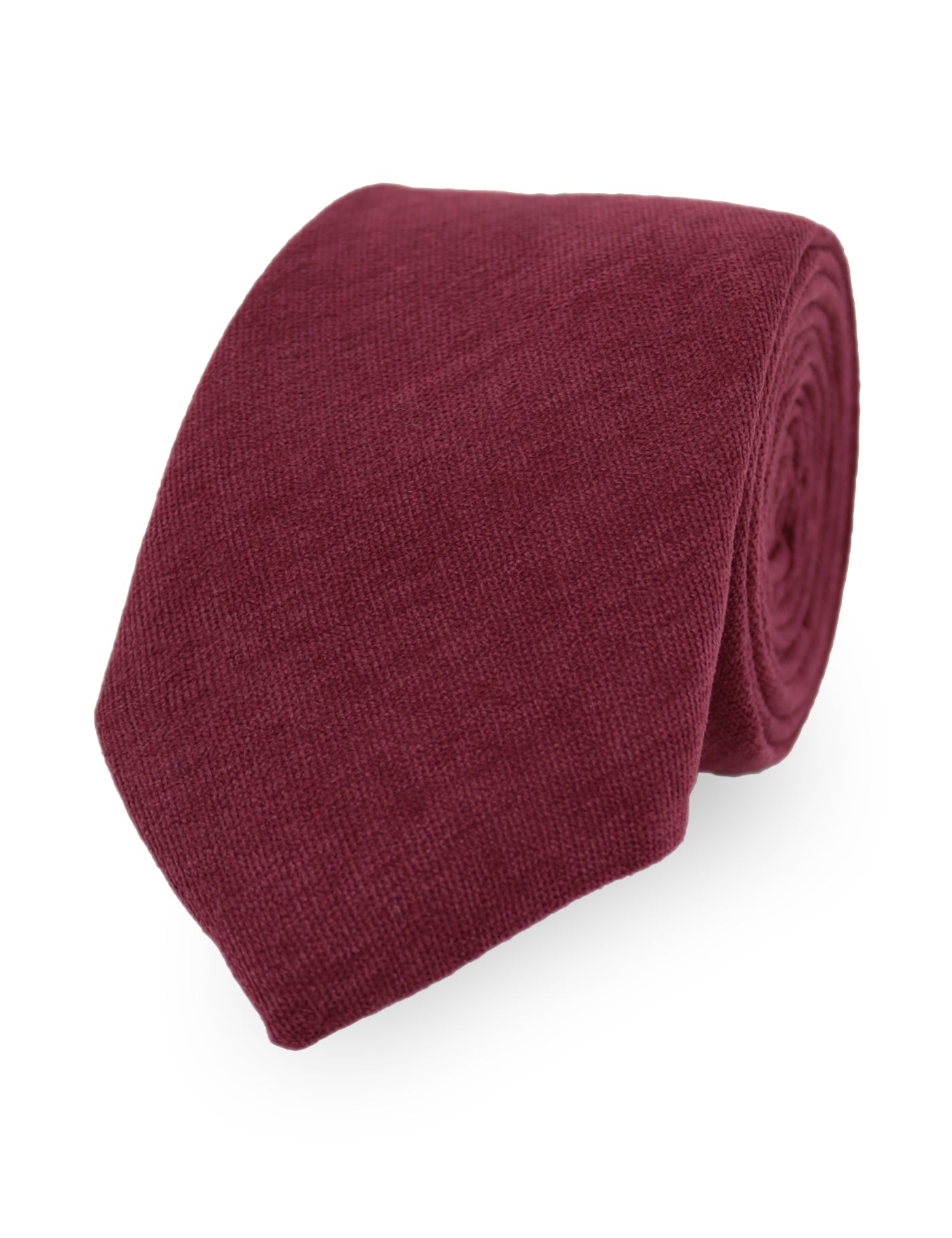 100% Brushed Cotton Pocket Square - Burgundy Red