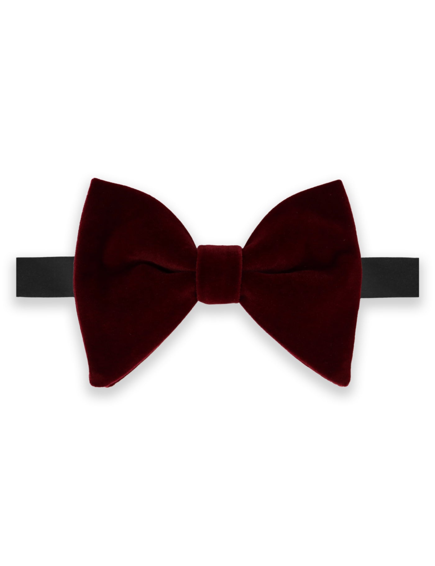 Velvet Oversized Bow Tie - Burgundy Red