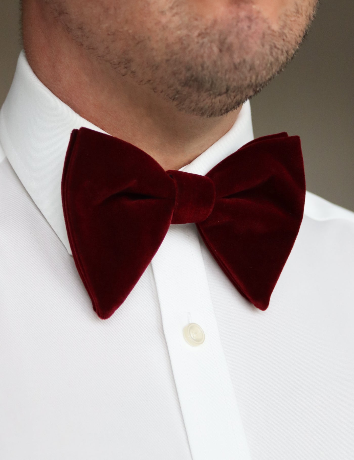 Velvet Oversized Bow Tie - Burgundy Red